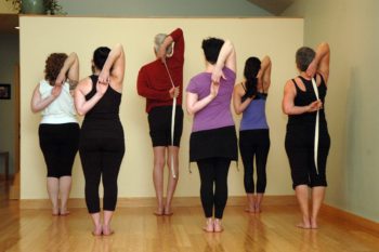 Yoga in Bend, Oregon: Gomukhasana Arms in Tadasana